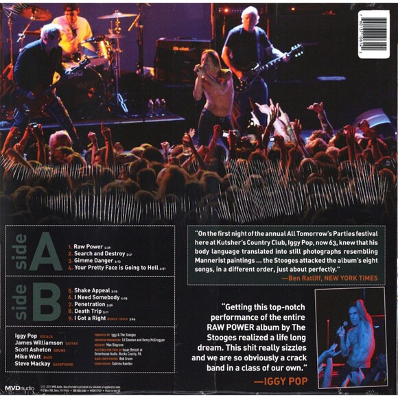 Iggy Pop Raw Power Live: In The Hands Of The Fans Blue Colored Vinyl Record NEW - Picture 2 of 2